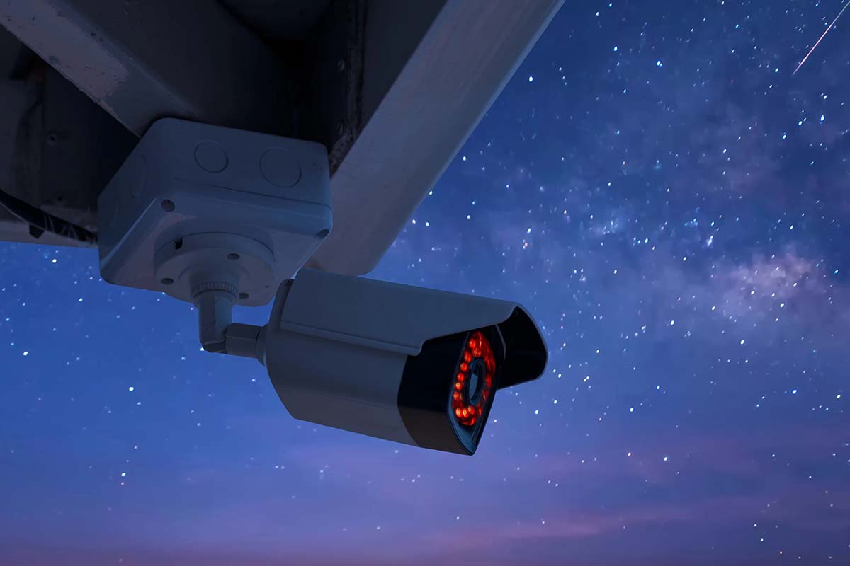cctv camera at night